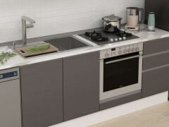 Alvinka 295X210 Cm High Gloss Mutfak Dolabı M-E90S40S45-3 High Gloss | Antrasit - Mdf