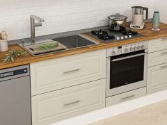 Alvinka 390X240 Cm Klasik Mebran Mutfak Dolabı Mb-E80S50S60-1 Mebran | Kumtaşı - Suntalam