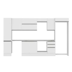 Alvinka 380X222 Cm High Gloss Mutfak Dolabı Mbb-E90B45S45-2 High Gloss | Beyaz - Mdf