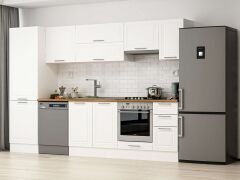 Alvinka 300X210 Cm Klasik Mebran Mutfak Dolabı Mb-E80B60S40-1 Mebran | Beyaz - Mdf