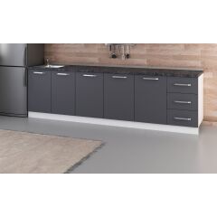 Minar 285 Cm Mutfak Dolabı Beyaz Antrasit 285-A1-Alt Modül