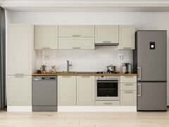 Alvinka 300X210 Cm Klasik Mebran Mutfak Dolabı Beyaz Beyaz Mb-E80B60S40-1