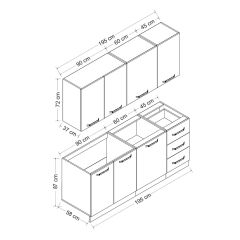 Minar 195 Cm Mutfak Dolabı Beyaz 195-B1