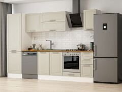 Alvinka 300X210 Cm Klasik Mebran Mutfak Dolabı Beyaz Beyaz Mb-E80B60S40-2