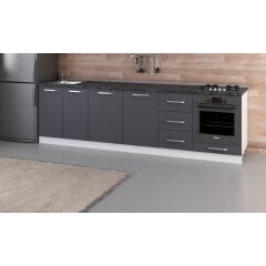 Minar 285 Cm Mutfak Dolabı Beyaz Antrasit 285-A3-Alt Modül