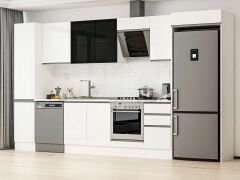 Alvinka 380X222 Cm High Gloss Mutfak Dolabı Mbb-E90B45S45-3 High Gloss | Beyaz - Mdf