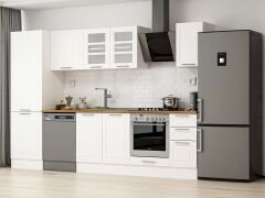 Alvinka 300X210 Cm Klasik Mebran Mutfak Dolabı Beyaz Beyaz Mb-E80B60S40-3