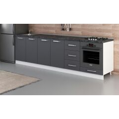 Minar 285 Cm Mutfak Dolabı Beyaz Antrasit 285-A6-Alt Modül