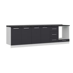 Minar 285 Cm Mutfak Dolabı Beyaz Antrasit 285-A6-Alt Modül