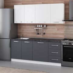 Minar 195 Cm Mutfak Dolabı Beyaz Antrasit 195-A1