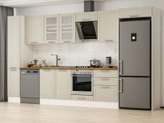 Alvinka 380X222 Cm Klasik Mebran Mutfak Dolabı Mbb-E80B40S60-3 Mebran | Kumtaşı - Mdf