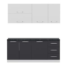 Minar 195 Cm Mutfak Dolabı Beyaz Antrasit 195-A2