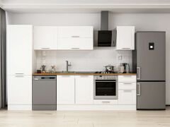 Alvinka 305X210 Cm Klasik Mebran Mutfak Dolabı Beyaz Beyaz Mb-E80B60S45-2