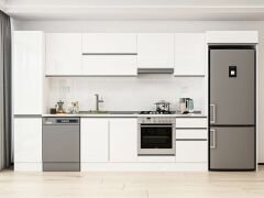 Alvinka 385X222 Cm High Gloss Mutfak Dolabı Mbb-E90B45S50-1 High Gloss | Beyaz - Suntalam