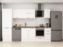 Alvinka 300X210 Cm Klasik Mebran Mutfak Dolabı Mb-E80B60S40-2 Mebran | Beyaz - Mdf