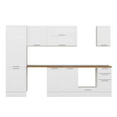 Alvinka 300X210 Cm Klasik Mebran Mutfak Dolabı Mb-E80B60S40-2 Mebran | Beyaz - Mdf