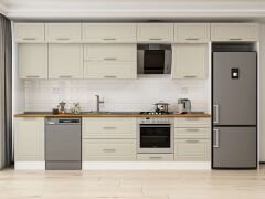 Alvinka 390X240 Cm Klasik Mebran Mutfak Dolabı Mb-E80S50S60-2 Mebran | Kumtaşı - Mdf