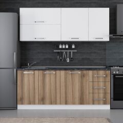 Minar 195 Cm Mutfak Dolabı Beyaz Dore 195-D2