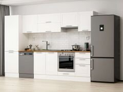 Alvinka 310X210 Cm Klasik Mebran Mutfak Dolabı Beyaz Beyaz Mb-E80B60S50-1