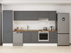 Alvinka 310X210 Cm Klasik Mebran Mutfak Dolabı Beyaz Beyaz Mb-E80B60S50-1