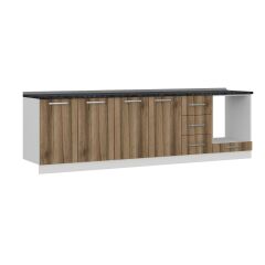 Minar 285 Cm Mutfak Dolabı Beyaz Dore 285-D6-Alt Modül