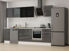 Alvinka 300X210 Cm High Gloss Mutfak Dolabı M-E90S40S50-3 High Gloss | Antrasit - Suntalam