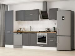 Alvinka 310X210 Cm Klasik Mebran Mutfak Dolabı Beyaz Beyaz Mb-E80B60S50-2