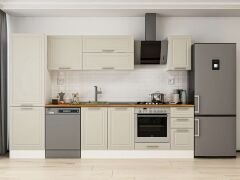 Alvinka 300X210 Cm Klasik Mebran Mutfak Dolabı Mb-E80B60S40-2 Mebran | Kumtaşı - Mdf