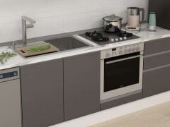 Alvinka 300X210 Cm High Gloss Mutfak Dolabı M-E90S40S50-3 High Gloss | Antrasit - Mdf