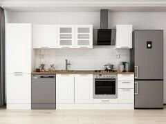 Alvinka 300X210 Cm Klasik Mebran Mutfak Dolabı Mb-E80B60S40-3 Mebran | Beyaz - Suntalam