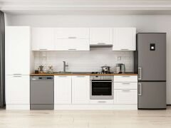 Alvinka 320X210 Cm Klasik Mebran Mutfak Dolabı Beyaz Beyaz Mb-E80B60S60-1