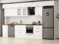 Alvinka 390X240 Cm Klasik Mebran Mutfak Dolabı Mb-E80S50S60-3 Mebran | Beyaz - Mdf