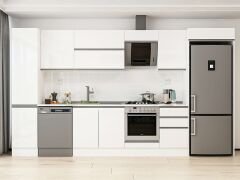 Alvinka 385X222 Cm High Gloss Mutfak Dolabı Mbb-E90B45S50-2 High Gloss | Beyaz - Mdf