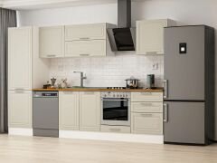 Alvinka 320X210 Cm Klasik Mebran Mutfak Dolabı Beyaz Beyaz Mb-E80B60S60-2