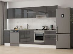 Alvinka 310X210 Cm High Gloss Mutfak Dolabı M-E90S40S60-1 High Gloss | Antrasit - Suntalam