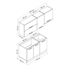 Minar 200 Cm Mutfak Dolabı Beyaz 200-B7