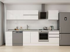 Alvinka 310X210 Cm High Gloss Mutfak Dolabı M-E90S40S60-2 High Gloss | Beyaz - Mdf