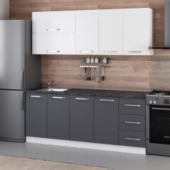 Minar 200 Cm Mutfak Dolabı Beyaz Antrasit 200-A1