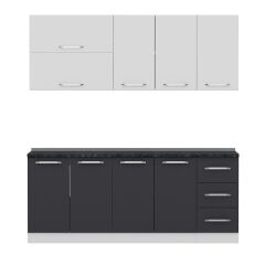 Minar 200 Cm Mutfak Dolabı Beyaz Antrasit 200-A1