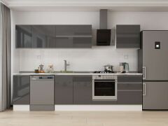 Alvinka 310X210 Cm High Gloss Mutfak Dolabı M-E90S40S60-2 High Gloss | Antrasit - Suntalam