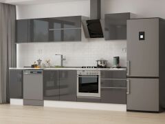 Alvinka 310X210 Cm High Gloss Mutfak Dolabı M-E90S40S60-2 High Gloss | Antrasit - Suntalam