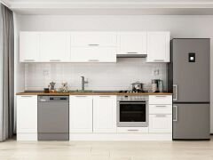 Alvinka 295X210 Cm Klasik Mebran Mutfak Dolabı Beyaz Beyaz M-E90S40S45-1