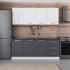 Minar 200 Cm Mutfak Dolabı Beyaz Antrasit 200-A2