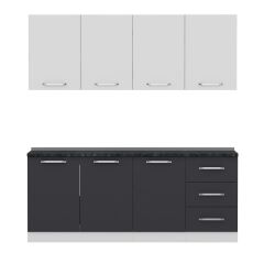 Minar 200 Cm Mutfak Dolabı Beyaz Antrasit 200-A2