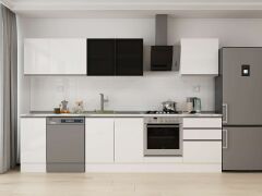 Alvinka 310X210 Cm High Gloss Mutfak Dolabı M-E90S40S60-3 High Gloss | Beyaz - Suntalam