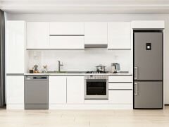 Alvinka 395X222 Cm High Gloss Mutfak Dolabı Mbb-E90B45S60-1 High Gloss | Beyaz - Suntalam