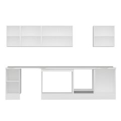 Alvinka 310X210 Cm High Gloss Mutfak Dolabı M-E90S40S60-3 High Gloss | Beyaz - Mdf