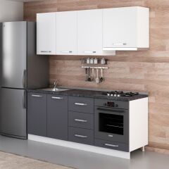 Minar 200 Cm Mutfak Dolabı Beyaz Antrasit 200-A5