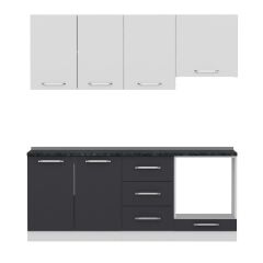 Minar 200 Cm Mutfak Dolabı Beyaz Antrasit 200-A5