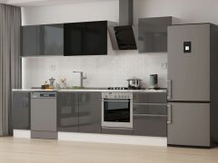 Alvinka 310X210 Cm High Gloss Mutfak Dolabı M-E90S40S60-3 High Gloss | Antrasit - Suntalam